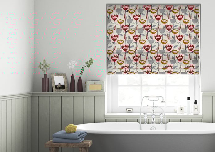 Flower Power, Scarlet - Twist&Fit Roman Blind - Image 3